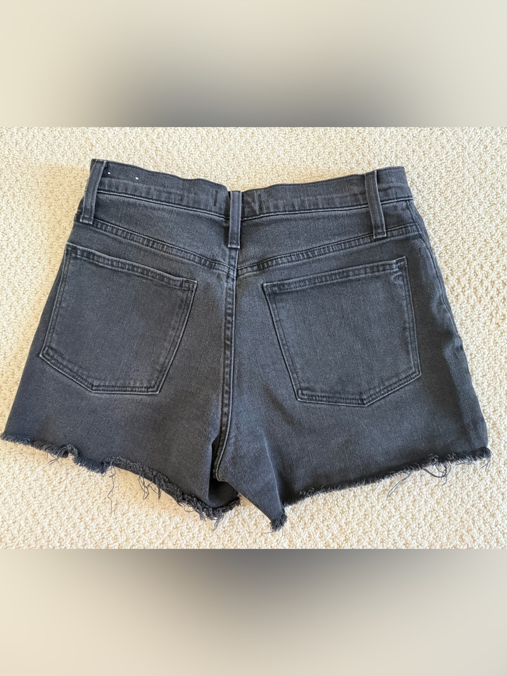 Madewell- Black Button-Front Denim Shorts 27 - Picture 7 of 8